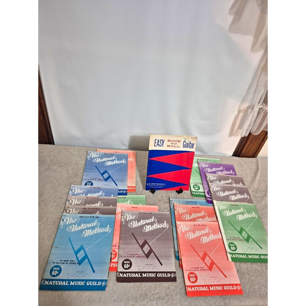 Vintage 1950s Natural Method Spanish Guitar Sheet Music Lot Rock Roll Guitar